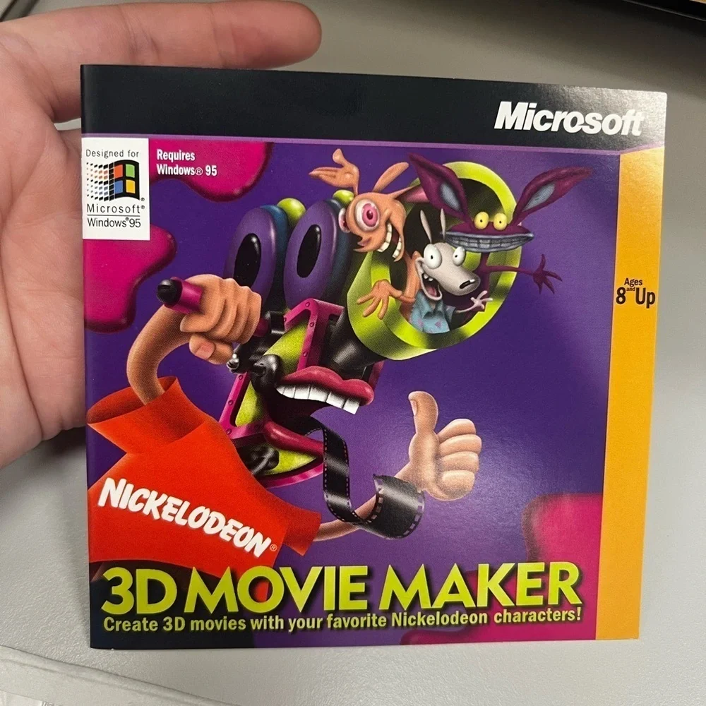 Microsoft 3D Movie Maker Nickelodeon CD-Rom PC 1996 Collectible Game